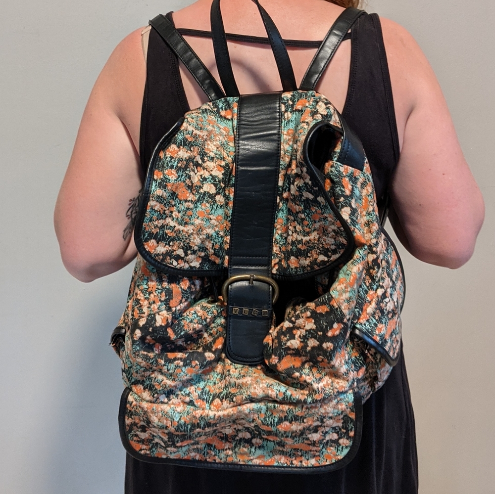 Floral print backpack